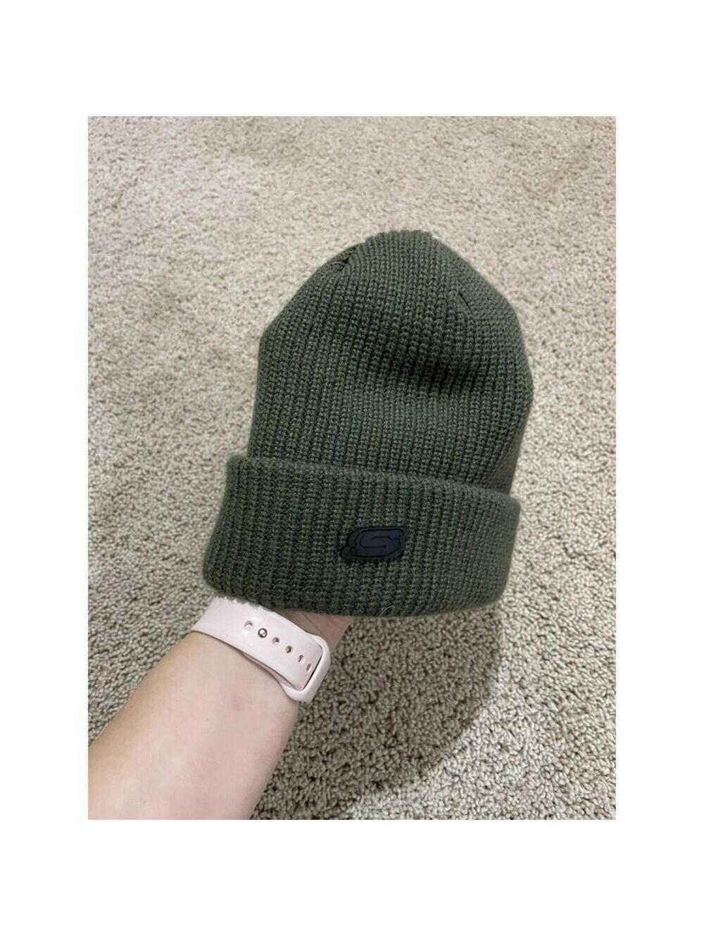 Skechers Olive Green Beanie Hat One Size Unisex